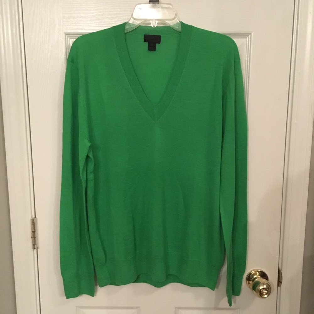 J. Crew Kelly Green Italian Cashmere Sweater